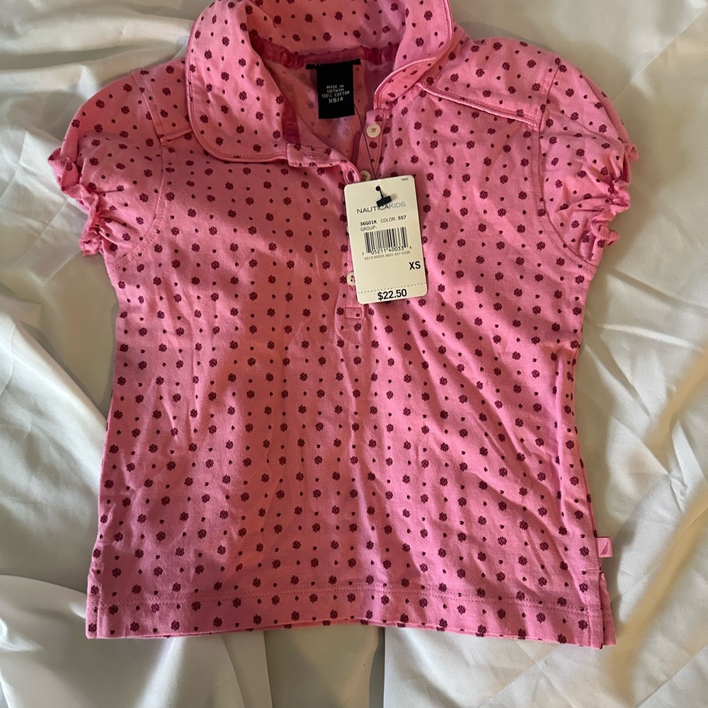 Nautica Kids Pink Floral Polo Shirt